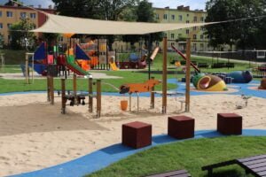 gumowy szescian lawka piaskownica